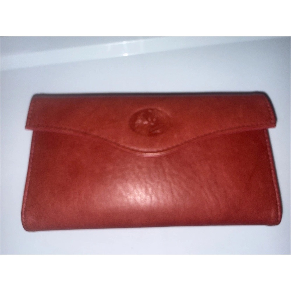 Vintage Buxton Oxblood Leather Clutch Wallet – Kiss Lock Coin Purse – 1970s–80s